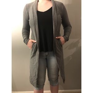 Knee-Length Cardigan with Pockets
